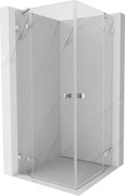 Mexen Lunar Cabină de duș Duo cu uși batante 90 x 90 cm, transparentă, crom - 834-090L-090P-01-00