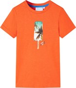 vidaXL Tricou pentru copii, portocaliu închis, 128