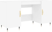 vidaXL Birou, alb, 140x50x75 cm, lemn compozit