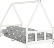 vidaXL Cadru de pat pentru copii, alb, 90x200 cm, lemn masiv de pin