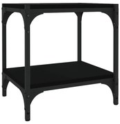 vidaXL Comodă TV, negru, 40x33x41 cm, lemn prelucrat și oțel