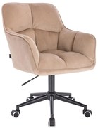 HR550K Scaun Latte Catifea cu Bază Neagră