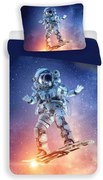 Lenjerie de pat din microfibra 3D ASTRONAUT, albastru Dimensiune lenjerie de pat: 70 x 90 cm | 140 x 200 cm