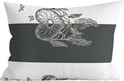 Fata de perna din policoton TIRSO POLY 50x70 cm, buton alb-gri