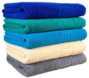 Set 5 Prosoape Baie, Bumbac 100%, Gri   Bej   Bleu   Verde  Albastru