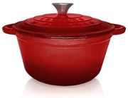 Cratiță din fontă emailată cu capac 22x9.5 cm, 2.9L – Cooking by Heinner, Colecția Red Line HR-KN-C29, păstrează aromele, design elegant