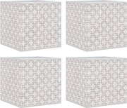 vidaXL Cutii depozitare pliabile 4 buc. crem 32x32x32cm textil nețesut