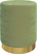 vidaXL Taburet depozitare rotund, verde muştar, catifea 31 x 37 cm