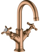 Baterie lavoar baie bronz periat, dubla comanda, ventil pop-up, Hansgrohe Axor Montreux 160 Bronz periat