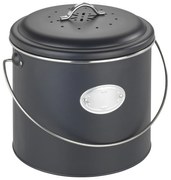 Coș de compost, 3 filtre de neutralizare a mirosurilor înlocuibile, 6 l, Nero, WENKO