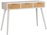 Consola alba/natural din MDF si lemn de Paulownia, 110x40x78 cm, Charley Bizzotto