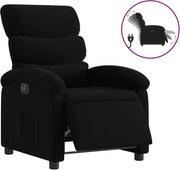 vidaXL Fotoliu rabatabil electric, negru, material textil