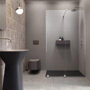 Paravan de dus tip Walk-in Radaway Furo crom-transparent 80 cm sticla securizata 8 mm dreapta