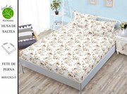 Husa de pat cu elastic 180x200 din Bumbac Finet + 2 Fete de Perna - Small Flowers