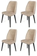 Set de scaune de sufragerie Alfa Cream and Black, 4 buc.