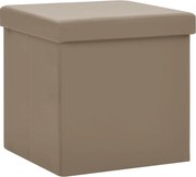 vidaXL Taburet de depozitare pliabil, cappuccino, PVC