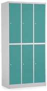 Dulap metalic - 6 cutii, 90 x 45 x 185 cm, inchidere cilindrica, verde - ral 6033