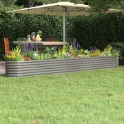 vidaXL Strat înălțat grădină gri 332x40x36cm oțel galvanizat