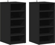 vidaXL Pantofare, 2 buc., negru, 31,5x35x70 cm, PAL