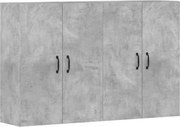 vidaXL Dulapuri de perete, 2 buc., gri beton, lemn prelucrat