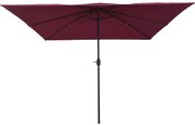 vidaXL Parasol de Grădină Roșu și Negru 295 x 295 x 245 cm