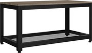 vidaXL Măsuță de cafea, gri și negru, 90x45x45 cm, MDF și fier