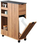 Carucior de bucatarie cu cos de gunoi, rustic, KESPER