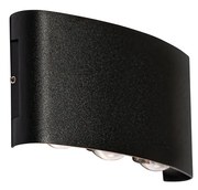 Aplică de perete exterioară neagră cu LED 6 lumini IP54 - Silly