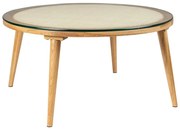 Măsuță de cafea în culoare naturală rotundă din sticlă ø 70 cm Haru – White Label
