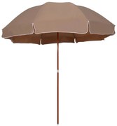 vidaXL Umbrelă de soare de grădină, stâlp din oțel, taupe, 300 cm