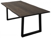 Masa Dining din Lemn Masiv de Stejar cu Picioare Metalice, 8-12 Persoane - BERGO