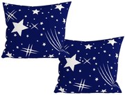 Set 2 bucati fete de perna decorative din microfibra NIGHT SKY 45x45 cm, albastru