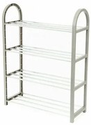 Suport pentru pantofi Compactor cu patru niveluriși 12 perechi de pantofi Poly, 49,5 x 18,4 x 65 cm