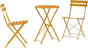 vidaXL Set Bistro Pliabil 3 pcs Muștar Oțel