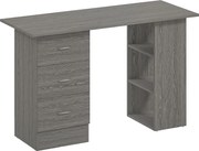 HOMCOM Birou modern cu 3 Sertare si Rafturi in Lemn Alb 120x49x72cm | Aosom Romania