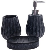 Set de accesorii de baie din ciment Douche 3 buc,negru