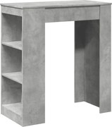vidaXL Masă de bar cu rafturi gri beton 95x47x103,5 cm lemn prelucrat