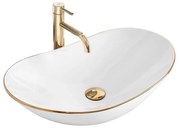 Lavoar alb pe blat Rea Royal Gold Edge 62,5 cm