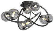 Lustră LED aplicată NANCY Wofi 9014-805 8xG9/3,5W/230V negru/crom