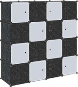 vidaXL Organizator cuburi depozitare cu 16 cuburi și tije de agățat PP