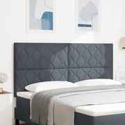 vidaXL Tăblie cap Pe perete Geometric Manual Gri închis 180 cm Catifea