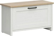 Pantofar LOKSA, alb/stejar, PAL laminat, 85x37x49 cm