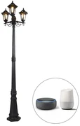 Lămpă de exterior inteligentă neagră cu 3 lumini incluzând Wifi ST64 - New Haven