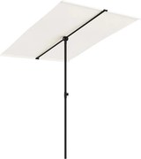vidaXL Umbrelă de soare de grădină stâlp aluminiu alb nisipiu 2x1,5 m
