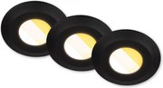 Briloner 7589035 – Set 3x spoturi LED dimabile încastrate pentru baie KLIRA, 1xLED/4,9W/230V IP44, negru