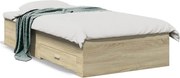 vidaXL Cadru de pat cu sertare stejar sonoma 100x200 cm lemn prelucrat