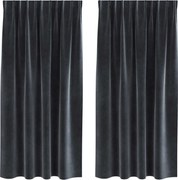 vidaXL Perdele opace 2 pcs Gri închis 140 x 175 cm Catifea