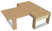 Masă Verno+ S 200 x 220 cm, cu extensie, stejar deschis / vanilie