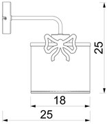 Lampă de perete pentru copii SWEET 1xE27/15W/230V alb/roz/arc