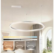 Brilagi-LED lustră suspendată reglabilă PORTOFINO LED/60W/230V Ø 80 cm argintiu + telecomandă